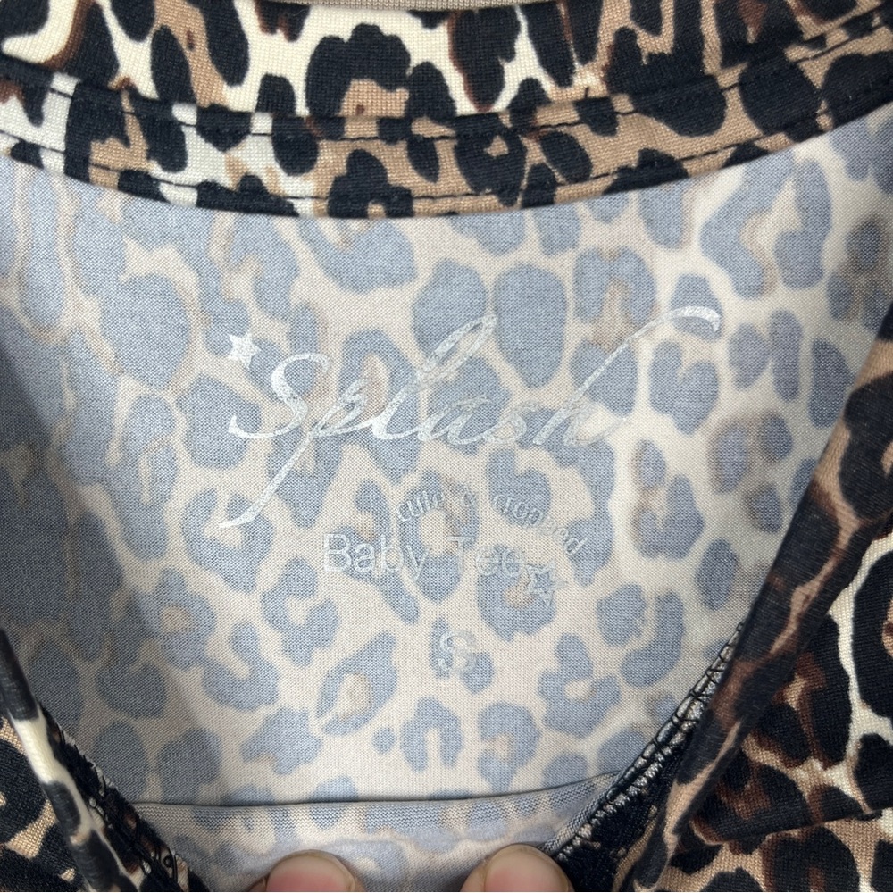 Splash Baby Tee Set 2 Soft Shirts Leopard Print Short Sleeve Tee Brown Tan Top - Picture 3 of 5